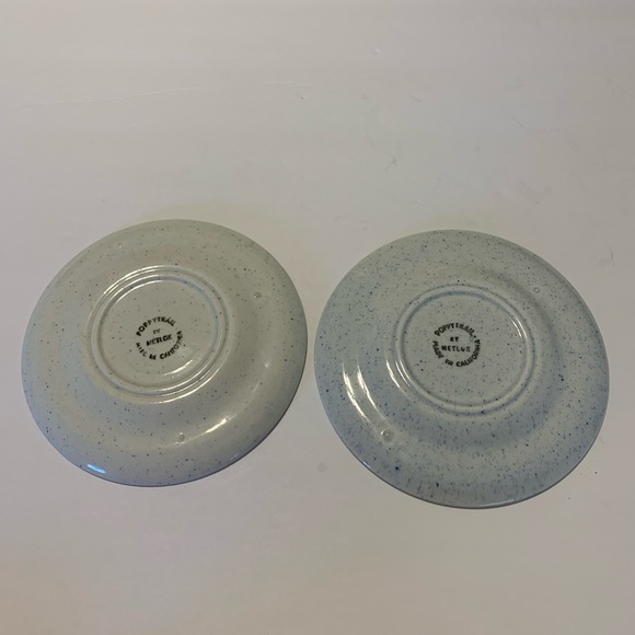 Poppytrail by Metlox Provincial 2 bread plates California made in USA MCM blue - Picture 8 of 8